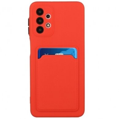 Samsung Galaxy A72 Dėklas su kišenėle kortelėms Card Case 4G Raudonas