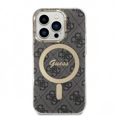 Dėklas su pakrovėju Set Guess 4G Print MagSafe GUBPP14XH4EACSK iPhone 14 Pro Max Juodas 2