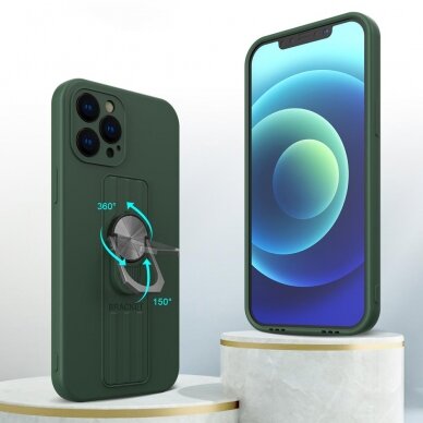 Iphone 11 Pro Max Dėklas su žiedu Ring Case silicone Mėtinis 1