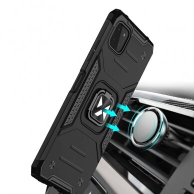 Akcija! Dėklas su Žiedu Wozinsky Ring Armor Case Samsung Galaxy A22 4G Raudonas  3