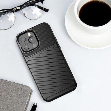 Iphone 13 Pro Max Dėklas Thunder Case Flexible  juodas 12
