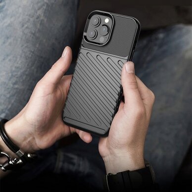 Iphone 13 Pro Max Dėklas Thunder Case Flexible  juodas 7