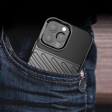 Iphone 13 Pro Max Dėklas Thunder Case Flexible  juodas 8