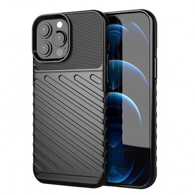 Iphone 13 Pro Max Dėklas Thunder Case Flexible  juodas