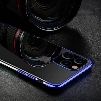 Akcija! Dėklas TPU Electroplating Samsung Galaxy S21 Plus 5G Juodais kraštais 1