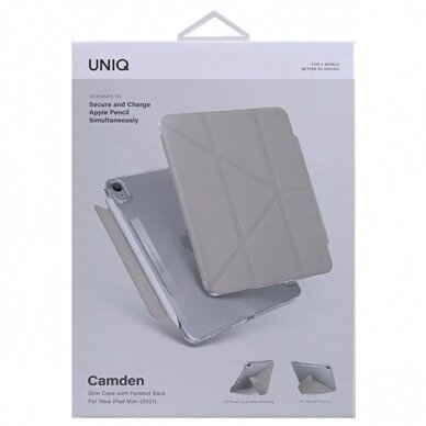 Dėklas UNIQ Camden iPad Mini 6 (2021) Pilkas 4