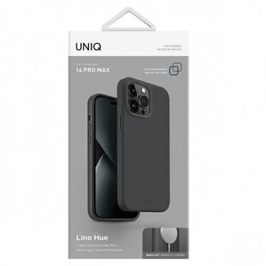 Dėklas Uniq case Lino Hue iPhone 14 Pro Max Pilkas 6