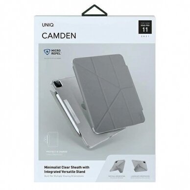 Dėklas Uniq etui Camden iPad Pro 11" (2021) Antimicrobial Pilkas 8