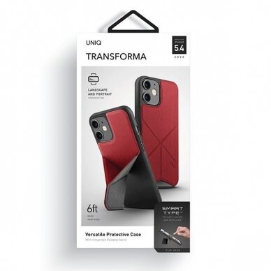 Dėklas UNIQ etui Transforma iPhone 12 mini - Raudonas UGLX912 5