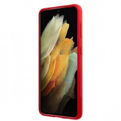 Dėklas US Polo USHCS21SSLHRTRE Silicone On Tone Samsung Galaxy S21 telefonui raudonas 4