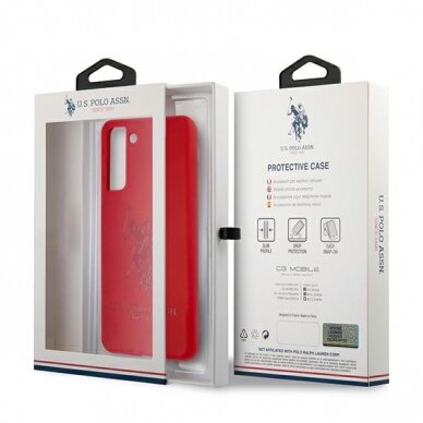 Dėklas US Polo USHCS21SSLHRTRE Silicone On Tone Samsung Galaxy S21 telefonui raudonas 7