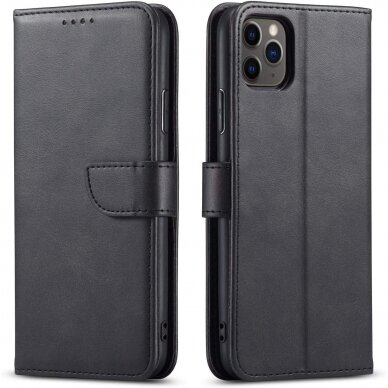 Dėklas Wallet Case Samsung A125 A12/M127 M12 juodas