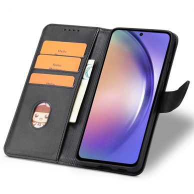 Dėklas Wallet Case Samsung A556 A55 5G juodas 1
