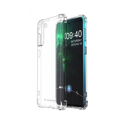 Akcija! Dėklas Wozinsky Anti Shock durable case with Military Grade Protection Samsung Galaxy S21 FE skaidrus 1