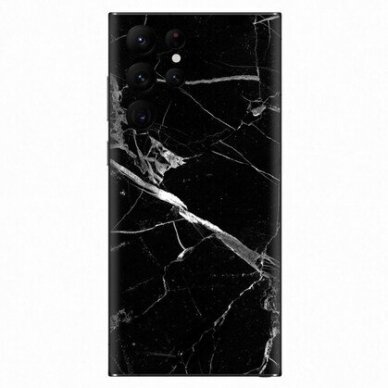 Dėklas Wozinsky Marble Samsung Galaxy S22 Ultra juodas