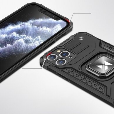 Akcija! Iphone 11 Pro Max Dėklas Wozinsky Ring Armor Case Mėlynas  1