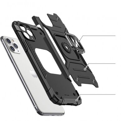 Akcija! Iphone 11 Pro Max Dėklas Wozinsky Ring Armor Case Mėlynas  2