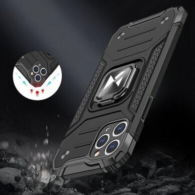 Akcija! Iphone 11 Pro Max Dėklas Wozinsky Ring Armor Case Mėlynas  6