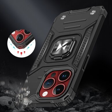 Dėklas Wozinsky Ring Armor iPhone 15 Pro Max - Sidabrinis 6