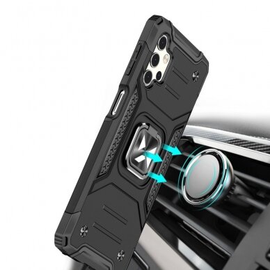 Akcija! Dėklas Wozinsky Ring Armor Kickstand Samsung Galaxy A32 5G black 5