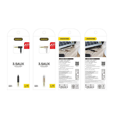 Dudao angled kabelis AUX mini jack 3.5mm 1m kabelis juodas (L11 juodas) 10