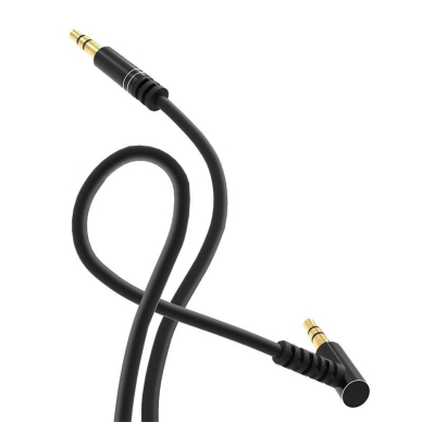 Dudao angled kabelis AUX mini jack 3.5mm 1m kabelis juodas (L11 juodas) 2