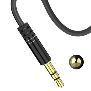 Dudao angled kabelis AUX mini jack 3.5mm 1m kabelis juodas (L11 juodas) 3