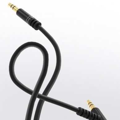 Dudao angled kabelis AUX mini jack 3.5mm 1m kabelis juodas (L11 juodas) 5