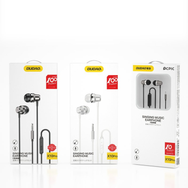 Dudao in-ear earphone 3,5 mm mini jack headset with remote control white (X10 Pro white) 1