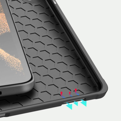 Dux Ducis Domo foldable cover skirtas tablet with Smart Sleep function Samsung Galaxy Tab S8/S9 Ultra stand Juodas 13
