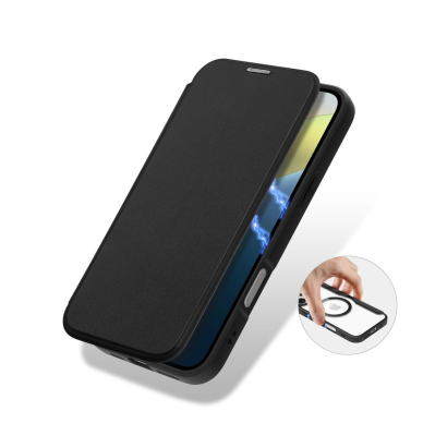 Dux Ducis Skin X Pro iPhone 16 dėklas su MagSafe ir atverčiamu dangteliu - juodas 6