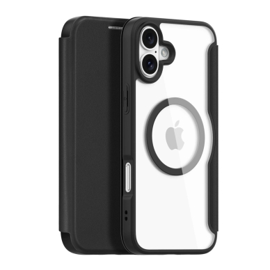 Dux Ducis Skin X Pro iPhone 16 dėklas su MagSafe ir atverčiamu dangteliu - juodas
