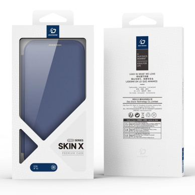 Dux Ducis Skin X Pro iPhone 16 dėklas su MagSafe ir atverčiamu dangteliu - mėlynas 11