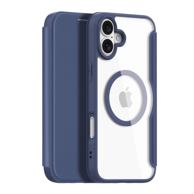 Dux Ducis Skin X Pro iPhone 16 dėklas su MagSafe ir atverčiamu dangteliu - mėlynas