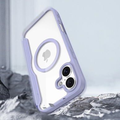 Dux Ducis Skin X Pro iPhone 16 dėklas su MagSafe ir atverčiamu dangteliu - violetinis 10