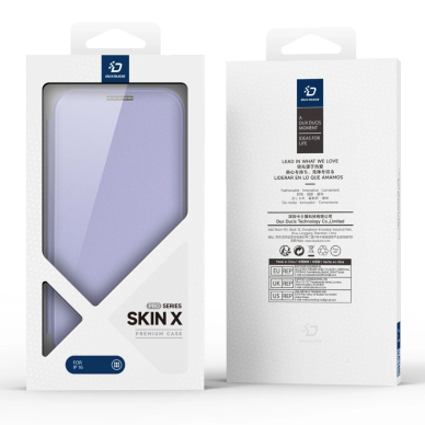 Dux Ducis Skin X Pro iPhone 16 dėklas su MagSafe ir atverčiamu dangteliu - violetinis 2
