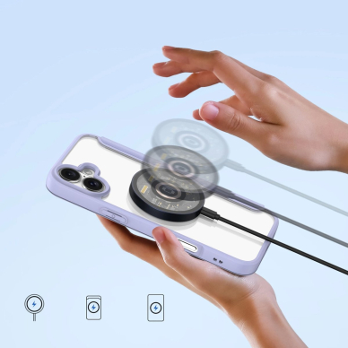 Dux Ducis Skin X Pro iPhone 16 dėklas su MagSafe ir atverčiamu dangteliu - violetinis 3