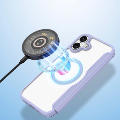 Dux Ducis Skin X Pro iPhone 16 dėklas su MagSafe ir atverčiamu dangteliu - violetinis 4