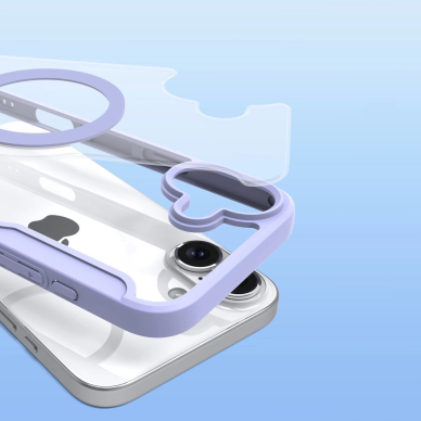 Dux Ducis Skin X Pro iPhone 16 dėklas su MagSafe ir atverčiamu dangteliu - violetinis 9