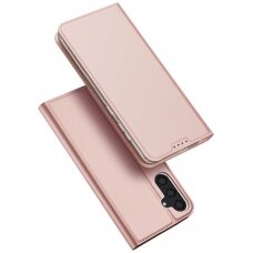 Eko odos atverčiamas dėklas Dux Ducis Skin Pro Samsung S921 S24 rožinio aukso