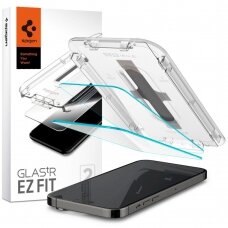 Akcija! Iphone 14 Pro Max Ekrano apsauga TEMPERED GLASS Spigen GLAS.TR EZ FIT 2-PACK