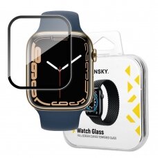 Ekrano apsauga Wozinsky Glass hybrid Apple Watch 7/8/9 41mm Juodais kraštais