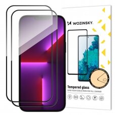 Iphone 14 Pro Ekrano apsauga Wozinsky Set of 2x Super Durable Full Glue  Juoda