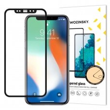 Ekrano apsauga Wozinsky Super Durable Full Glue iPhone 12 Pro / iPhone 12 Juodais kraštais (tinka su dėklu)
