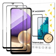 Ekrano apsauga Wozinsky Super Strength Full Glue Samsung Galaxy A32 4G Juodais kraštais (tinka su dėklu) 2 VNT.