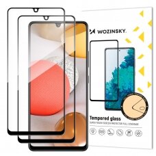 Ekrano apsauga Wozinsky Tempered Glass Full Glue Samsung Galaxy A42 5G Juodais kraštais (tinka su dėklu) 2 VNT.