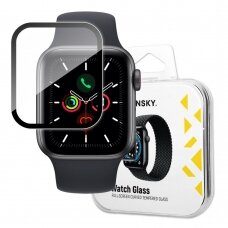 Akcija! Ekrano apsauga Wozinsky Watch Glass Hybrid Apple Watch 6 40mm / Watch 5 40mm / Watch 4 40mm / Watch SE 40mm Juoda