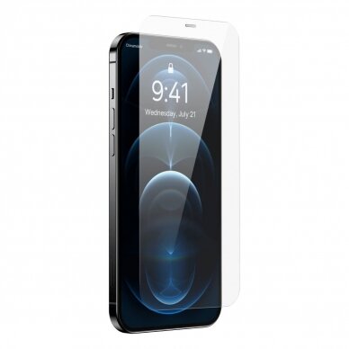Ekrano apsauga Baseus Full Screen Tempered Glass 0.4mm + Mounting Kit iPhone 12 Pro Max  2