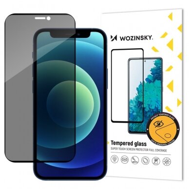 Iphone 12 / 12 Pro Ekrano apsauga Wozinsky Privacy Glass    Anti Spy juodais kraštais