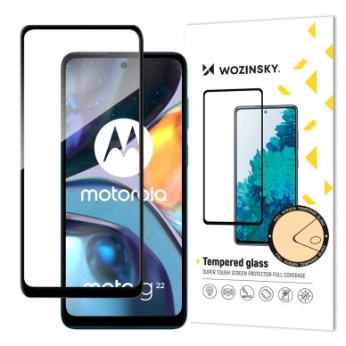 Ekrano apsauga Wozinsky Super Durable Full Glue Motorola Moto G22 Juodais kraštais (tinka su dėklu) 11